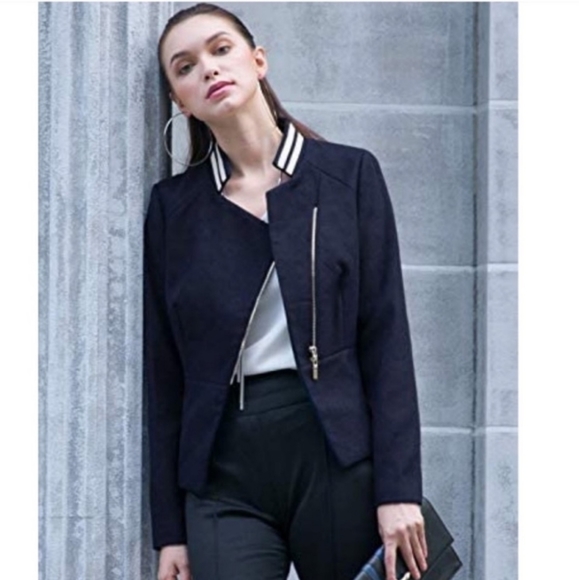 H&M Gisele Bündchen Military Wool Blazer Navy Blue Gold Jacket NWT US 6 Euro 36 - Picture 5 of 5